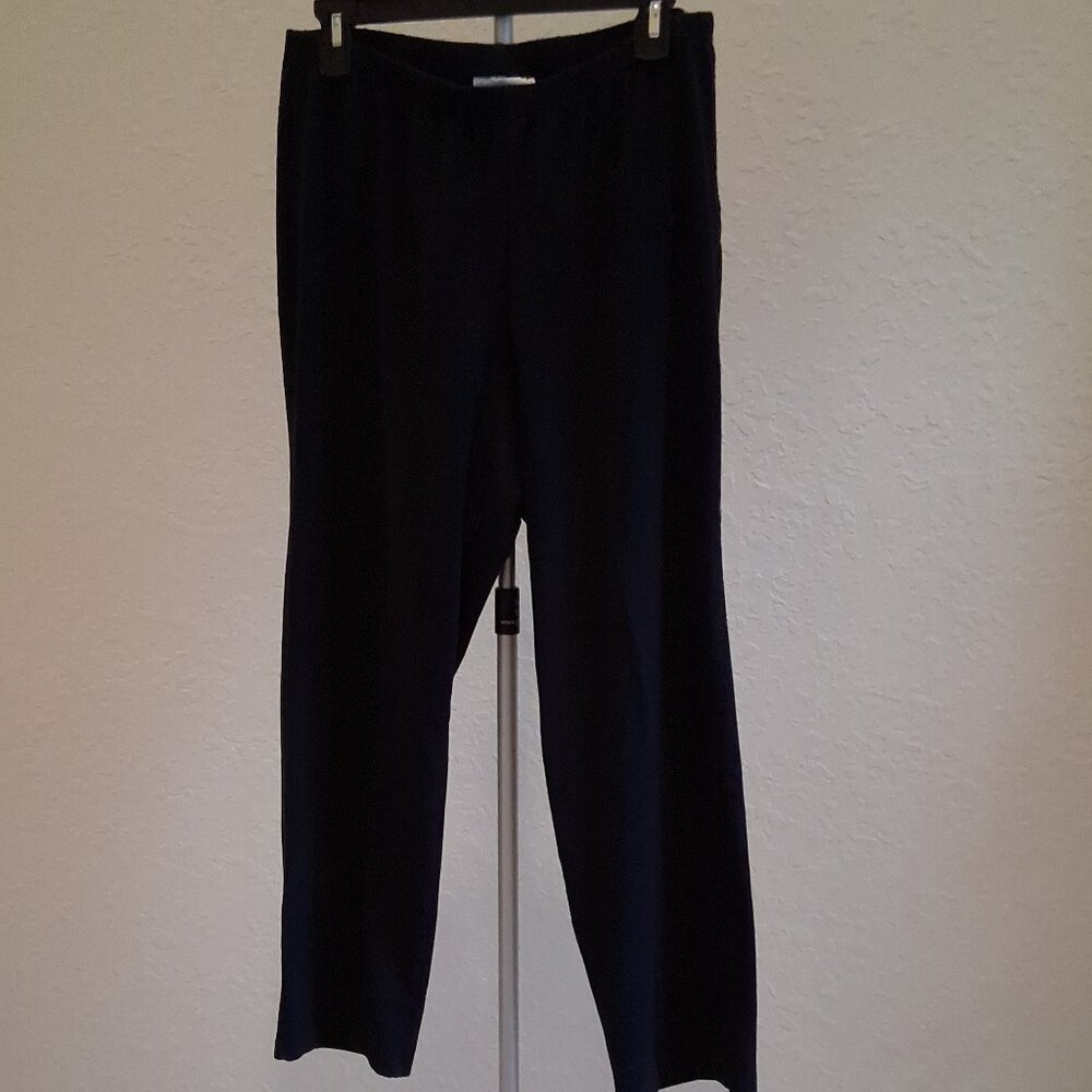 Avenue Black Cropped Trousers Stretch Blend Comfort Fit